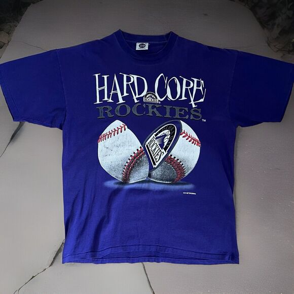 Vintage Other - Vintage Colorado Rockies Shirt XL Purple 90s MLB Baseball Hard Core Champs
